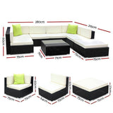 Gardeon 8PC Sofa Set with Storage Cover Outdoor Furniture Wicker