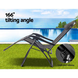 Zero Gravity Recliner Chairs Outdoor Sun Lounge Beach Chair Camping - Beige