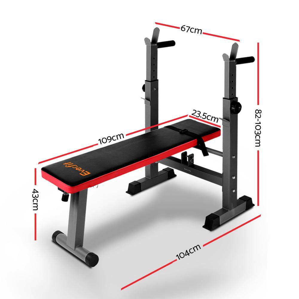 Everfit Weight Bench Pree Squat Rack Home Gym Equipment 200kg