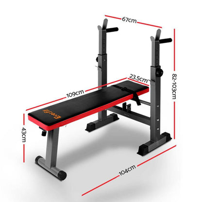 Everfit Weight Bench Pree Squat Rack Home Gym Equipment 200kg