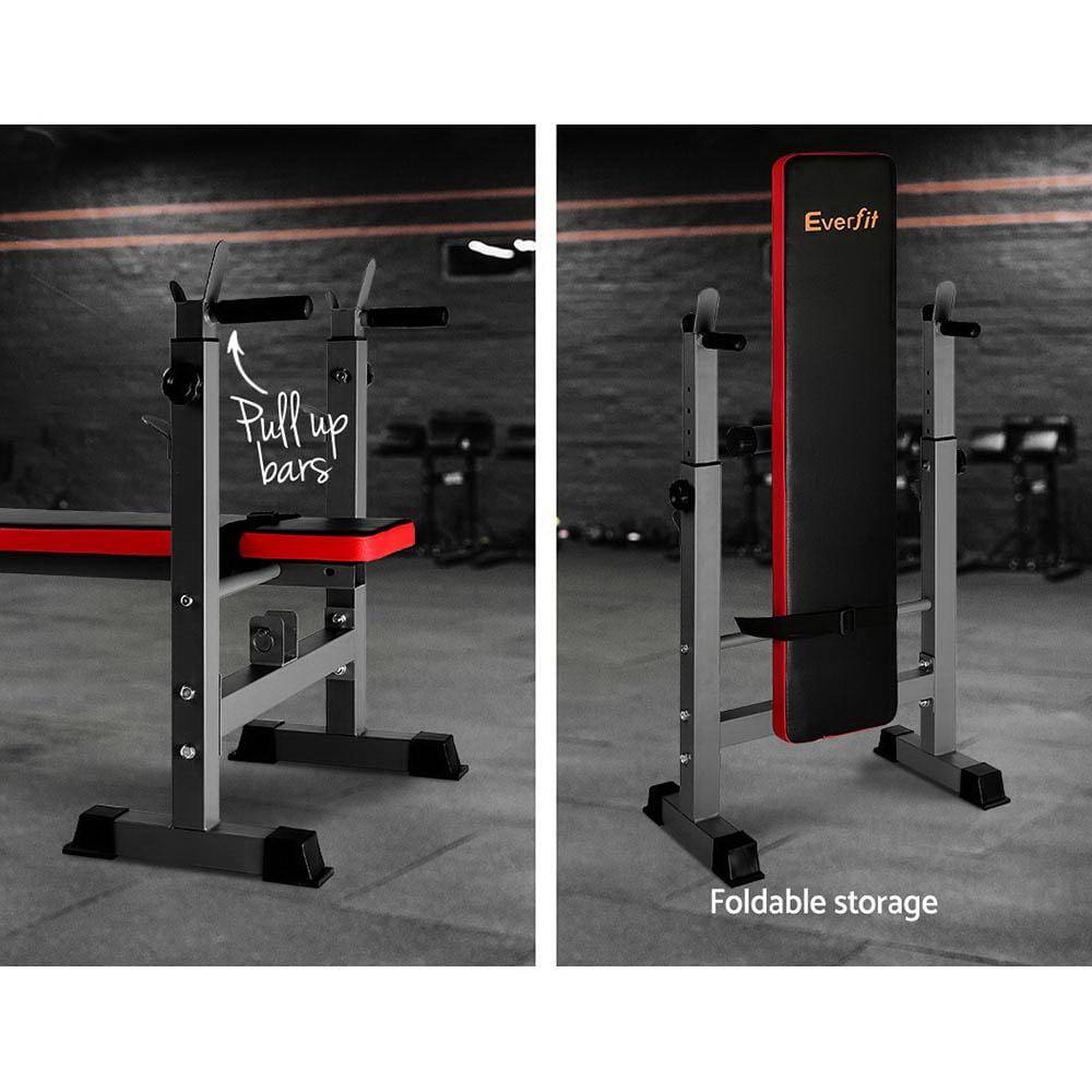 Everfit Weight Bench Pree Squat Rack Home Gym Equipment 200kg