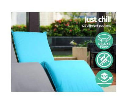 Adjustable Beach Sun Pool Lounger - Blue