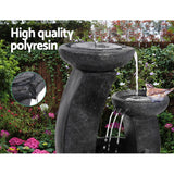 Gardeon 3 Tier Solar Powered Water Fountain with Light - Blue