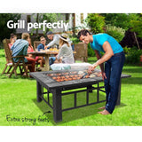 Fire Pit BBQ Grill Stove Table Ice Pits Patio Fireplace Heater 3 IN 1 94 x 71 x 46cm