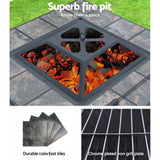 Fire Pit Outdoor BBQ Table Grill Fireplace Ice Bucket with Table Lid 81 x 81 x 43cm
