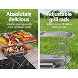 Fire Pit BBQ Portable Folding Stainless Steel Stove Outdoor Pits-42cm X 34cm X 36cm