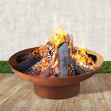 Fire Pit Vintage Campfire Wood Burner Rust Outdoor Iron Bowl 70CM