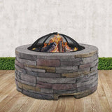 Fire Pit Outdoor Table Charcoal Fireplace Garden Firepit 70cmx 70cm x 33cm-Grillz