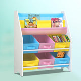 Keezi Kids Bookcase Childrens Bookshelf Toy Storage Organizer 2 Tiers Shelves