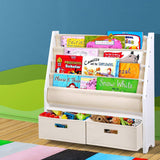 Keezi 4 tier Kids Bookshelf Wooden Bookcase Children Toy Organiser Display Rack