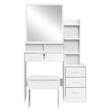 Dressing Table Mirror Stool Jewellery Cabinet Makeup Organizer Drawer