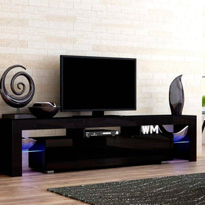 Artiss 189cm RGB LED TV Stand Cabinet Entertainment Unit Gloss Furniture Drawers Tempered Glass Shelf Black
