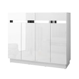 120cm Shoe Cabinet Shoes Storage Rack High Gloss Cupboard White Drawers 24 pairs
