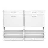 36 Pairs Shoe Cabinet Rack Organisers Storage Shelf Drawer Cupboard White