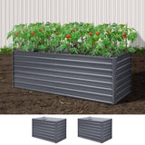 Garden Bed 240 x 80 x 77CM Galvanised Raised Steel Instant Planter 2N1