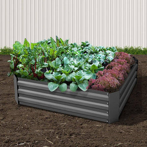 Green Fingers 2x Garden Bed 120x90cm Planter Box Raised Container Galvanised Herb