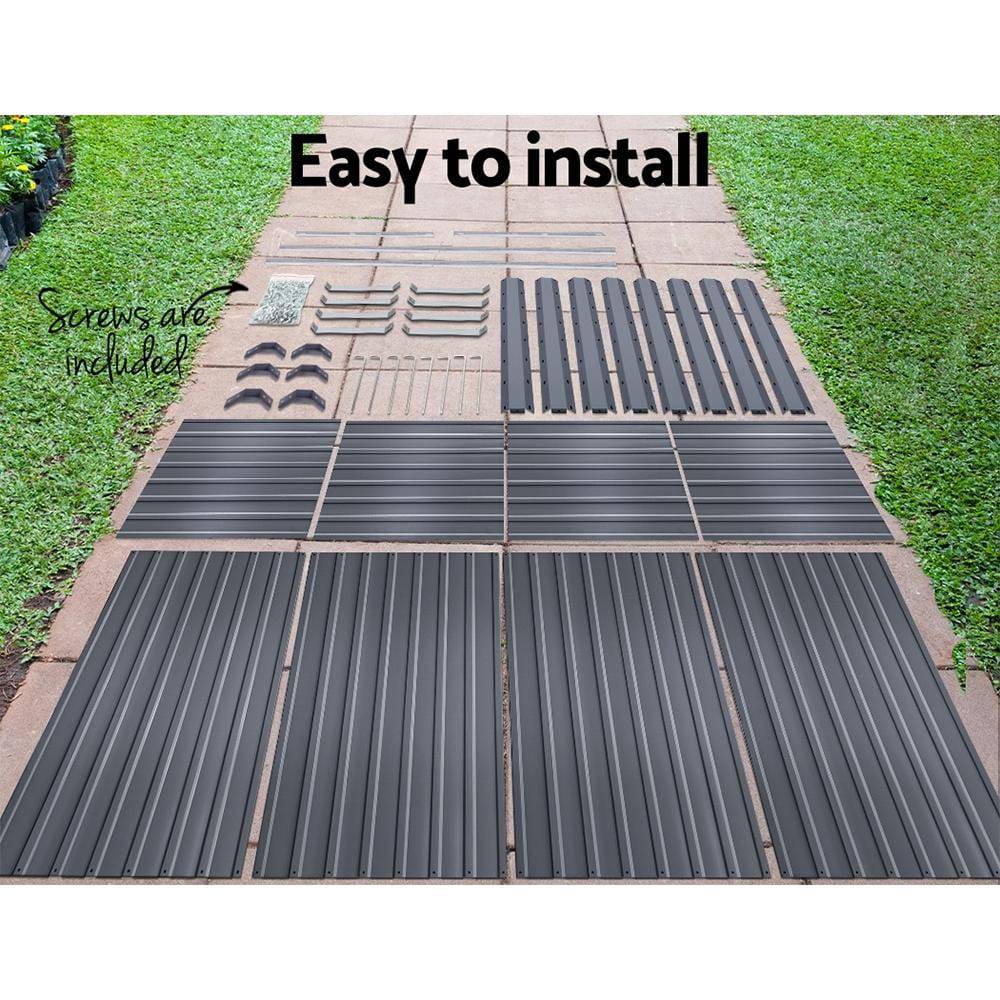 Green Fingers Garden Bed 320x80x77cm Planter Box Raised Container Galvanised Herb