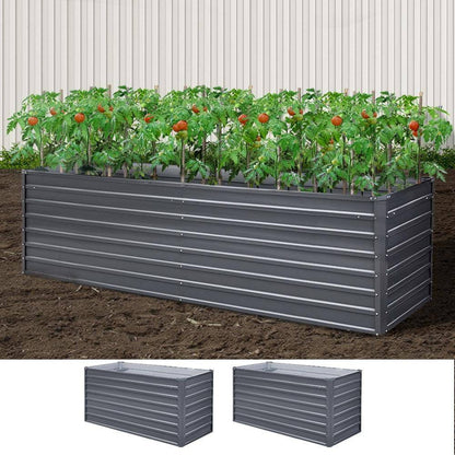 Green Fingers Garden Bed 320x80x77cm Planter Box Raised Container Galvanised Herb