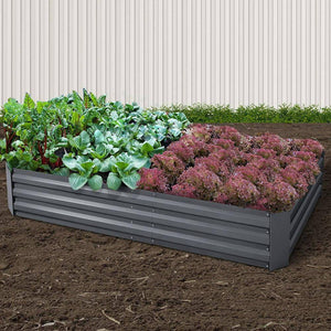 Green Fingers 2x Garden Bed 210x90cm Planter Box Raised Container Galvanised Herb