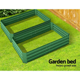 Raised Garden Bed Set of 2 120 x 90cm Galvanised