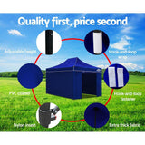 Gazebo Pop Up Marquee 3x4.5m Folding Wedding Tent Gazebos Shade Blue