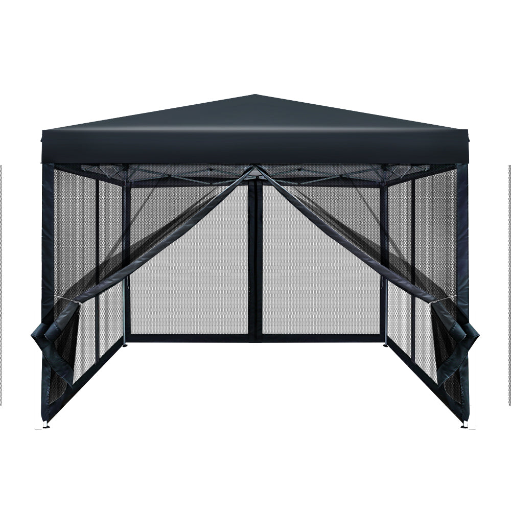 Gazebo Pop Up Marquee 3x3m-Black