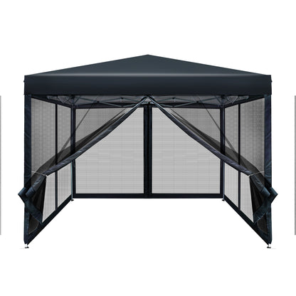 Gazebo Pop Up Marquee 3x3m-Black