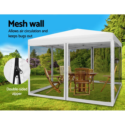 Gazebo Pop Up Marquee 3x3m-White
