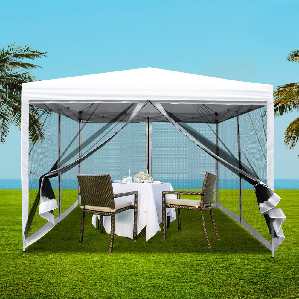 Gazebo Pop Up Marquee 3x3m-White