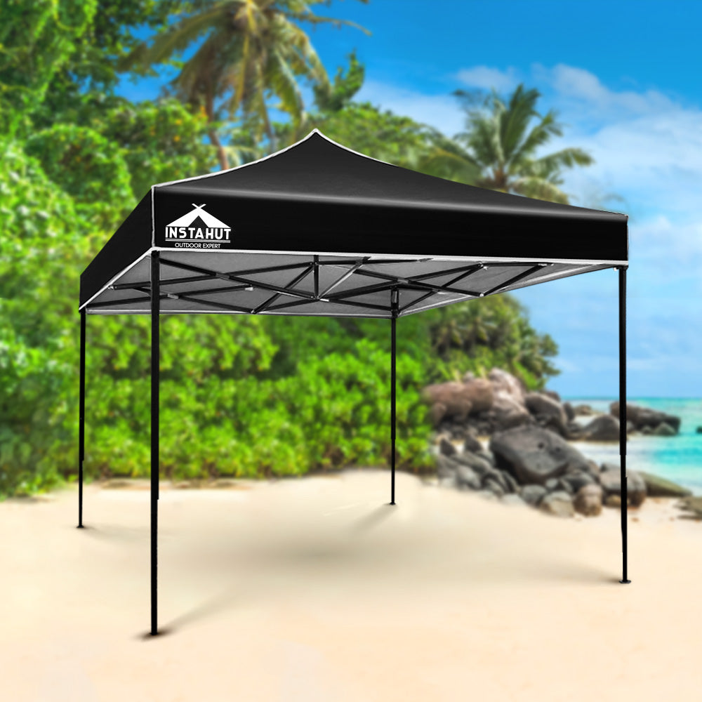 Instahut Gazebo Pop Up Marquee 3x3m Folding-Black