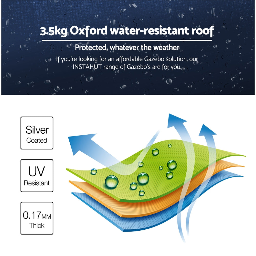 Instahut Gazebo Pop Up Marquee 3x3m Outdoor-Navy