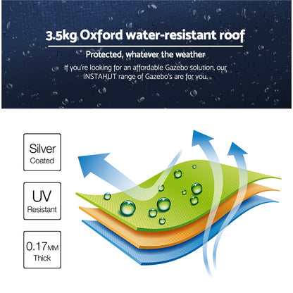 Instahut Gazebo Pop Up Marquee 3x3m Outdoor-Navy