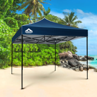 Instahut Gazebo Pop Up Marquee 3x3m Outdoor-Navy