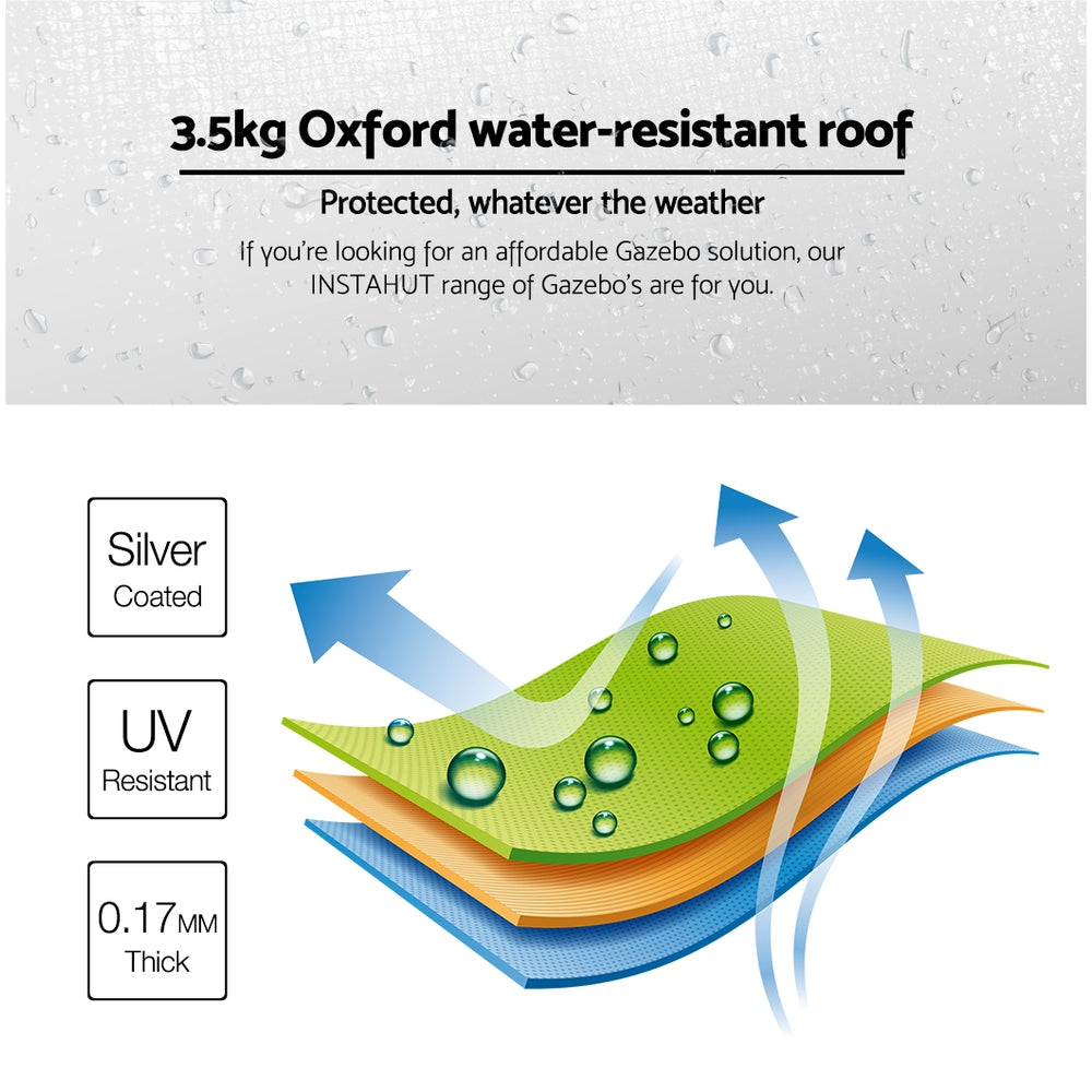 Instahut Gazebo Pop Up Marquee 3x3m Outdoor-White