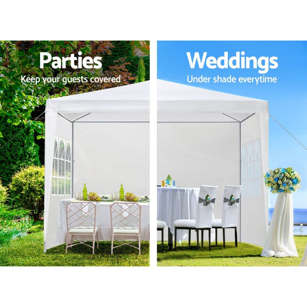 Gazebo 3x3 Outdoor 4 Wall Panels-White