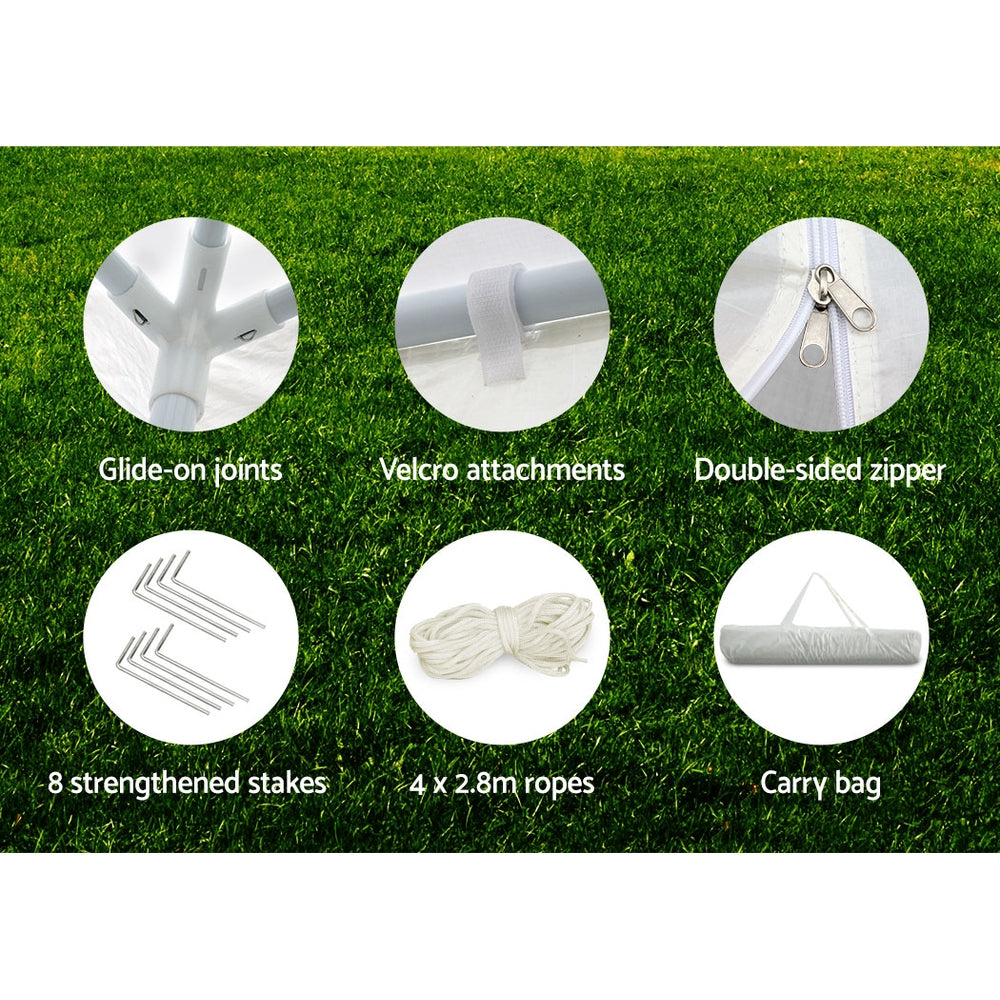 Gazebo 3x3 Outdoor 4 Wall Panels-White