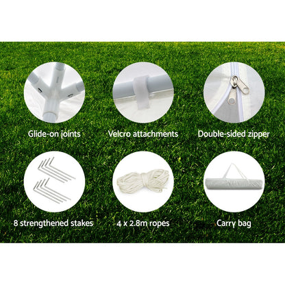 Gazebo 3x3 Outdoor 4 Wall Panels-White