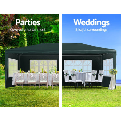 Instahut Gazebo 3x6 Outdoor Marquee Gazebos 4 Wall Panels