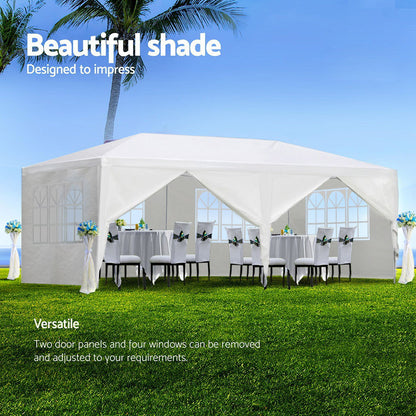 Instahut Gazebo Outdoor Marquee-White 3x6m
