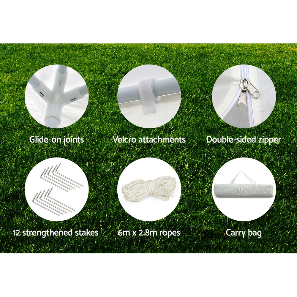 Instahut Gazebo Outdoor Marquee-White 3x6m