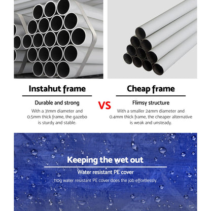 Instahut Gazebo 3x9m Outdoor Marquee Wedding-Blue