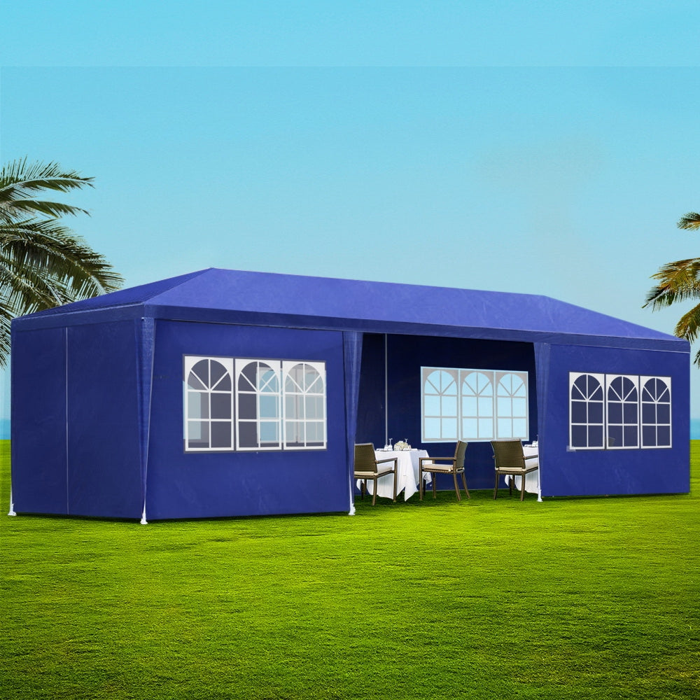 Instahut Gazebo 3x9m Outdoor Marquee Wedding-Blue