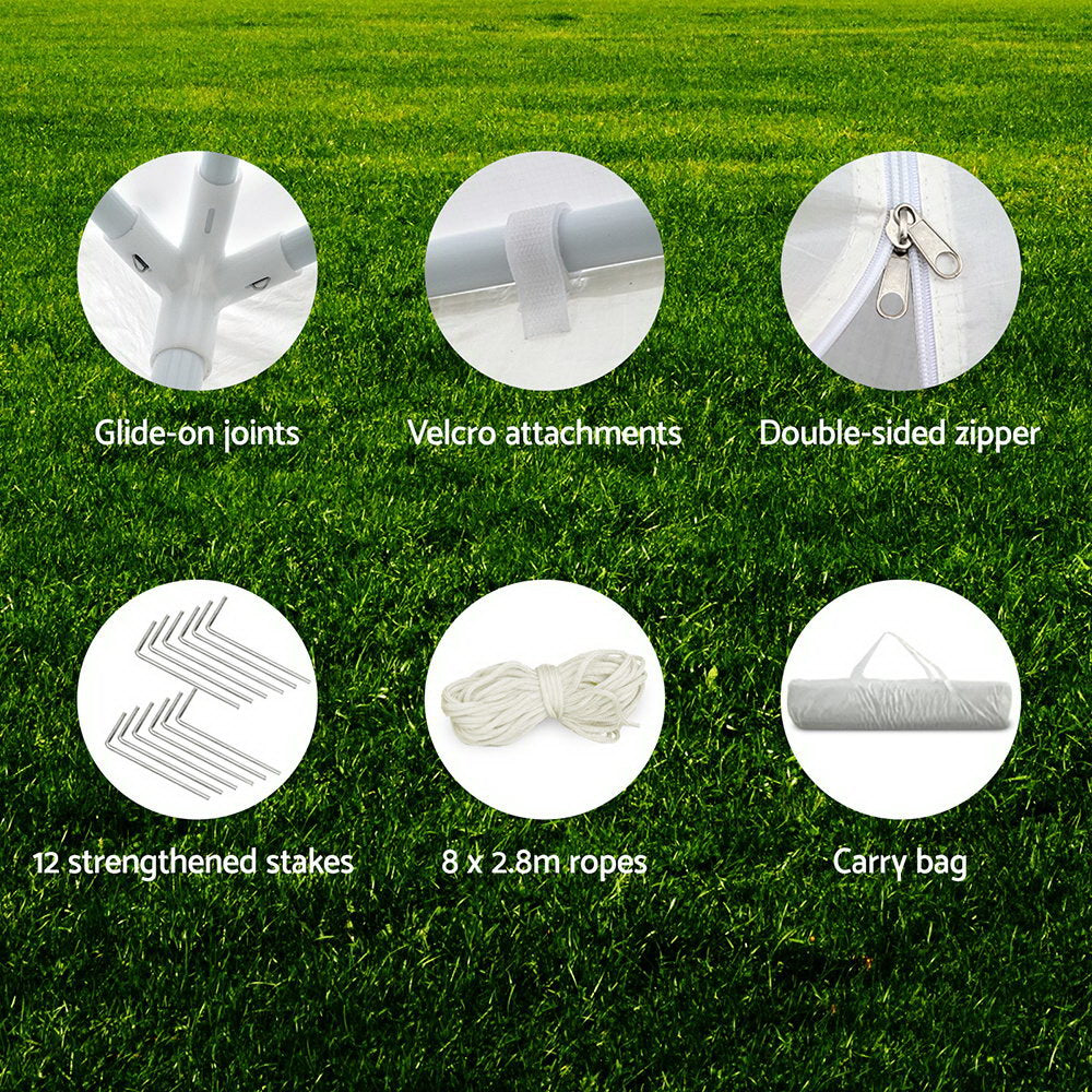 Instahut Gazebo 3x9 Outdoor Marquee 8 Wall Panels