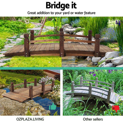 Gardeon Garden Decor Outdoor Ornament Wooden Bridge 160cm