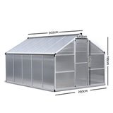 Greenfingers Greenhouse Aluminium Green House Garden Shed Greenhouses 3.02mx2.5m