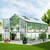 Greenfingers Greenhouse Aluminium Green House Garden Shed Greenhouses 3.7mx2.5m