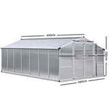 Greenfingers Greenhouse Aluminium Green House Garden Shed Greenhouses 4.1mx2.5m