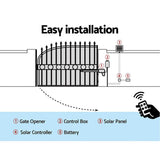 Automatic Electrical Swing Gate Opener -40W-Solar Power Electric Remote Control 600KG