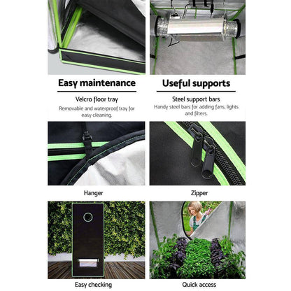Green Fingers Grow Tent 120x120x200CM Hydroponics Kit Indoor Plant Room System