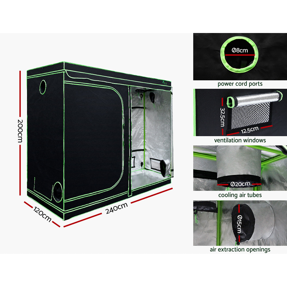 Green Fingers Grow Tent Light Kit 240x120x200CM 2200W LED Full Spectrum
